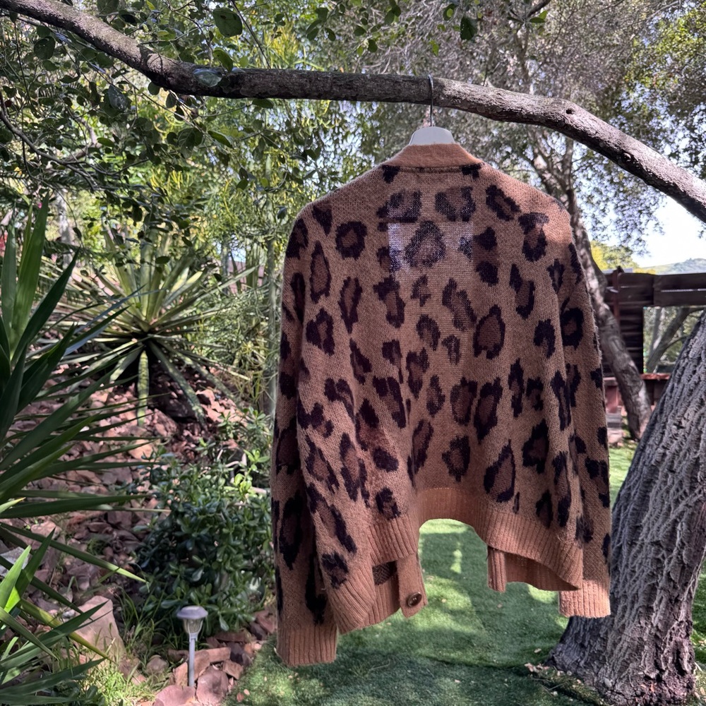 Cotton-On Leopard Print Button-Up Cardigan Sweater - Picture 3 of 8